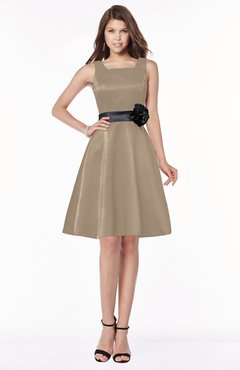 ColsBM Charli Almondine Brown Elegant A-line Wide Square Zip up Sash Bridesmaid Dresses
