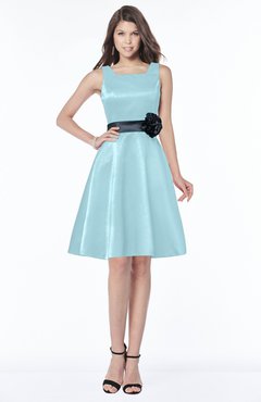 ColsBM Charli Aqua Elegant A-line Wide Square Zip up Sash Bridesmaid Dresses