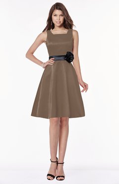 ColsBM Charli Bronze Brown Elegant A-line Wide Square Zip up Sash Bridesmaid Dresses