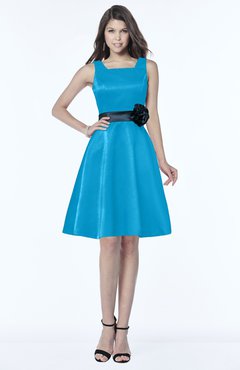 ColsBM Charli Cornflower Blue Elegant A-line Wide Square Zip up Sash Bridesmaid Dresses