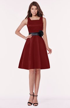ColsBM Charli Dark Red Elegant A-line Wide Square Zip up Sash Bridesmaid Dresses