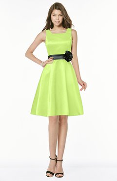 ColsBM Charli Lime Green Elegant A-line Wide Square Zip up Sash Bridesmaid Dresses