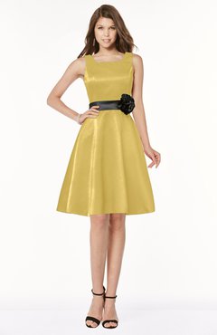 ColsBM Charli Misted Yellow Elegant A-line Wide Square Zip up Sash Bridesmaid Dresses