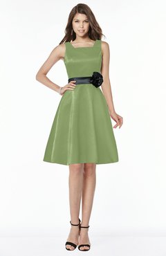 ColsBM Charli Moss Green Elegant A-line Wide Square Zip up Sash Bridesmaid Dresses