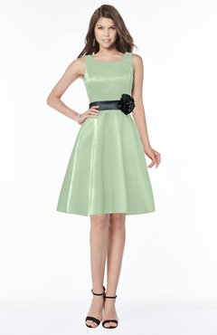 ColsBM Charli Pale Green Elegant A-line Wide Square Zip up Sash Bridesmaid Dresses
