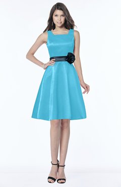 ColsBM Charli River Blue Elegant A-line Wide Square Zip up Sash Bridesmaid Dresses