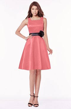 ColsBM Charli Shell Pink Elegant A-line Wide Square Zip up Sash Bridesmaid Dresses