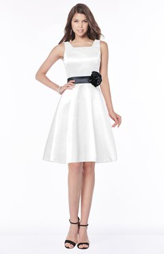 ColsBM Charli White Elegant A-line Wide Square Zip up Sash Bridesmaid Dresses