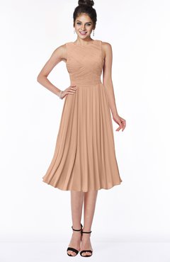 ColsBM Aileen Almost Apricot Gorgeous A-line Sleeveless Chiffon Pick up Bridesmaid Dresses
