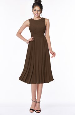 ColsBM Aileen Chocolate Brown Gorgeous A-line Sleeveless Chiffon Pick up Bridesmaid Dresses