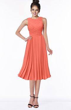 ColsBM Aileen Fusion Coral Gorgeous A-line Sleeveless Chiffon Pick up Bridesmaid Dresses