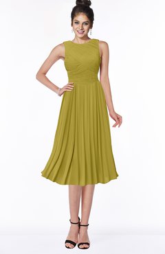 ColsBM Aileen Golden Olive Gorgeous A-line Sleeveless Chiffon Pick up Bridesmaid Dresses