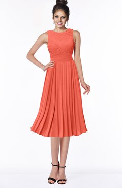ColsBM Aileen Living Coral Gorgeous A-line Sleeveless Chiffon Pick up Bridesmaid Dresses