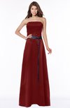 ColsBM Jazlynn Dark Red Luxury A-line Bateau Zip up Satin Floor Length Bridesmaid Dresses
