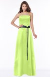 ColsBM Jazlynn Lime Green Luxury A-line Bateau Zip up Satin Floor Length Bridesmaid Dresses