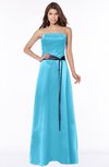 ColsBM Jazlynn River Blue Luxury A-line Bateau Zip up Satin Floor Length Bridesmaid Dresses