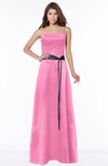 ColsBM Jazlynn Rose Pink Luxury A-line Bateau Zip up Satin Floor Length Bridesmaid Dresses