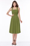 ColsBM Montana Olive Green Luxury A-line Sleeveless Chiffon Pleated Bridesmaid Dresses