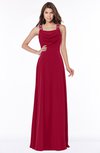 ColsBM Thea Dark Red Elegant Wide Square Sleeveless Half Backless Chiffon Beaded Bridesmaid Dresses