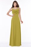 ColsBM Thea Golden Olive Elegant Wide Square Sleeveless Half Backless Chiffon Beaded Bridesmaid Dresses