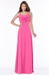 ColsBM Thea Rose Pink Elegant Wide Square Sleeveless Half Backless Chiffon Beaded Bridesmaid Dresses