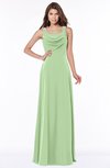 ColsBM Thea Sage Green Elegant Wide Square Sleeveless Half Backless Chiffon Beaded Bridesmaid Dresses