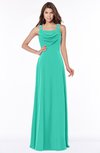 ColsBM Thea Viridian Green Elegant Wide Square Sleeveless Half Backless Chiffon Beaded Bridesmaid Dresses