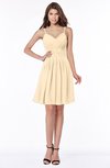 ColsBM Vera Apricot Gelato Modest A-line Sleeveless Zip up Knee Length Ruching Bridesmaid Dresses