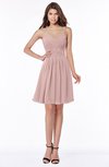 ColsBM Vera Nectar Pink Modest A-line Sleeveless Zip up Knee Length Ruching Bridesmaid Dresses