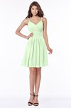 ColsBM Vera Pale Green Modest A-line Sleeveless Zip up Knee Length Ruching Bridesmaid Dresses