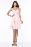 ColsBM Vera Petal Pink Modest A-line Sleeveless Zip up Knee Length Ruching Bridesmaid Dresses