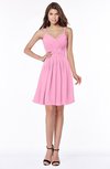ColsBM Vera Pink Modest A-line Sleeveless Zip up Knee Length Ruching Bridesmaid Dresses