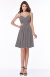 ColsBM Vera Ridge Grey Modest A-line Sleeveless Zip up Knee Length Ruching Bridesmaid Dresses