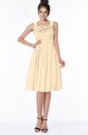 ColsBM Lainey Apricot Gelato Gorgeous A-line Wide Square Sleeveless Chiffon Knee Length Bridesmaid Dresses