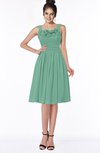 ColsBM Lainey Beryl Green Gorgeous A-line Wide Square Sleeveless Chiffon Knee Length Bridesmaid Dresses