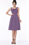 ColsBM Lainey Chinese Violet Gorgeous A-line Wide Square Sleeveless Chiffon Knee Length Bridesmaid Dresses