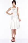 ColsBM Lainey Cloud White Gorgeous A-line Wide Square Sleeveless Chiffon Knee Length Bridesmaid Dresses