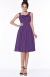 ColsBM Lainey Dark Purple Gorgeous A-line Wide Square Sleeveless Chiffon Knee Length Bridesmaid Dresses