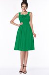 ColsBM Lainey Green Gorgeous A-line Wide Square Sleeveless Chiffon Knee Length Bridesmaid Dresses