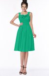ColsBM Lainey Pepper Green Gorgeous A-line Wide Square Sleeveless Chiffon Knee Length Bridesmaid Dresses