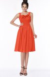 ColsBM Lainey Persimmon Gorgeous A-line Wide Square Sleeveless Chiffon Knee Length Bridesmaid Dresses
