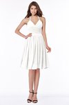 ColsBM Raine Cloud White Traditional Halter Sleeveless Chiffon Knee Length Bridesmaid Dresses