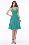 ColsBM Raine Emerald Green Traditional Halter Sleeveless Chiffon Knee Length Bridesmaid Dresses
