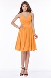 ColsBM Raine Orange Traditional Halter Sleeveless Chiffon Knee Length Bridesmaid Dresses