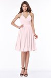 ColsBM Raine Petal Pink Traditional Halter Sleeveless Chiffon Knee Length Bridesmaid Dresses