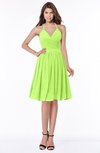ColsBM Raine Sharp Green Traditional Halter Sleeveless Chiffon Knee Length Bridesmaid Dresses