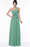 ColsBM Kaylin Beryl Green Gorgeous A-line One Shoulder Sleeveless Floor Length Bridesmaid Dresses