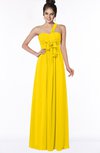 ColsBM Kaylin Yellow Gorgeous A-line One Shoulder Sleeveless Floor Length Bridesmaid Dresses