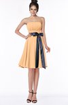 ColsBM Amiya Apricot Glamorous A-line Sleeveless Zip up Chiffon Knee Length Bridesmaid Dresses