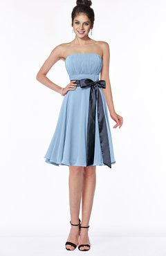 ColsBM Amiya Dusty Blue Glamorous A-line Sleeveless Zip up Chiffon Knee Length Bridesmaid Dresses